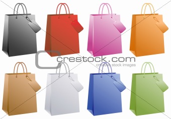 colorful shopping bags, vector