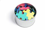 Jigsaw Puzzle Pieces in Tin