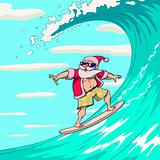 Surfing Santa Claus