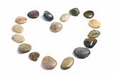 Pebbles Arranged in Shape of Heart