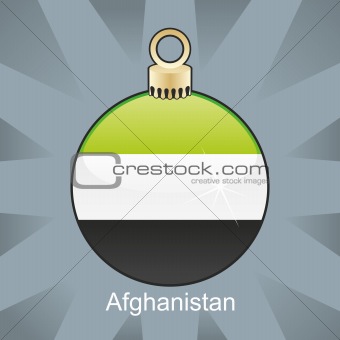 afghanistan flag in christmas bulb shape