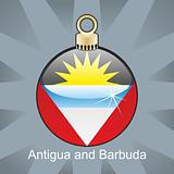 antigua and barbuda flag in christmas bulb shape