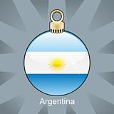 argentina flag in christmas bulb shape