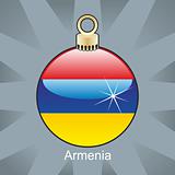 armenia flag in christmas bulb shape