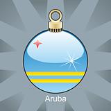 aruba flag in christmas bulb shape