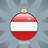 austria flag in christmas bulb shape