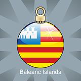 balearic islands flag in christmas bulb shape