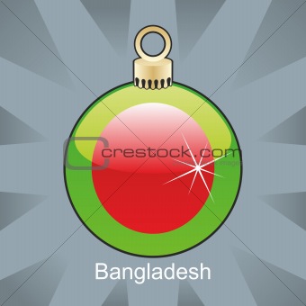 bangladesh flag in christmas bulb shape