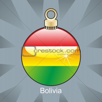 bolivia flag in christmas bulb shape