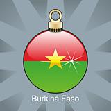 burkina faso flag in christmas bulb shape