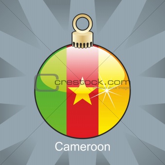cameroon flag in christmas bulb shape