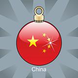 china flag in christmas bulb shape