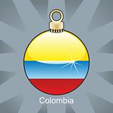 colombia flag in christmas bulb shape