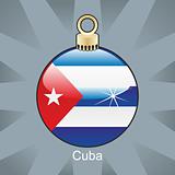 cuba flag in christmas bulb shape
