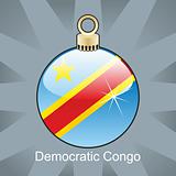 democratic congo flag in christmas bulb shape