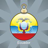 ecuador flag in christmas bulb shape