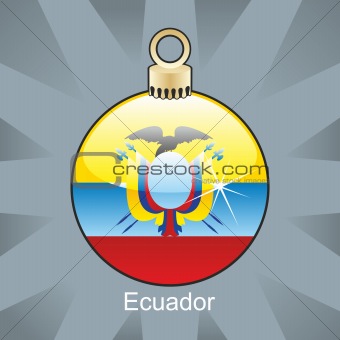 ecuador flag in christmas bulb shape
