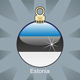 estonia flag in christmas bulb shape