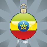 ethiopia flag in christmas bulb shape