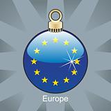 european union flag in christmas bulb shape