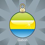 gabon flag in christmas bulb shape