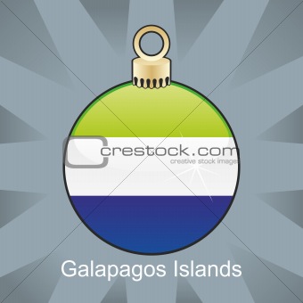 galapagos islands flag in christmas bulb shape
