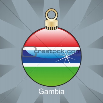 gambia flag in christmas bulb shape