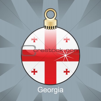 georgia flag in christmas bulb shape