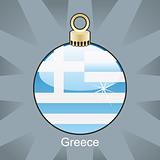 greece flag in christmas bulb shape