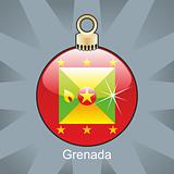 grenada flag in christmas bulb shape