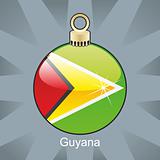 guyana flag in christmas bulb shape