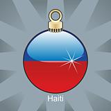 haiti flag in christmas bulb shape