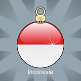 indonesia flag in christmas bulb shape