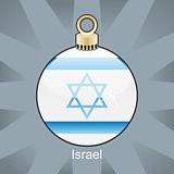israel flag in christmas bulb shape