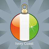 ivory coast flag in christmas bulb shape
