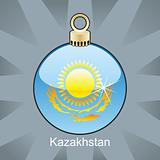 kazakhstan flag in christmas bulb shape