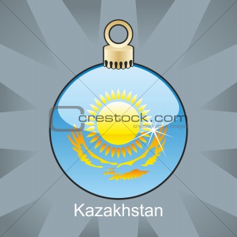 kazakhstan flag in christmas bulb shape