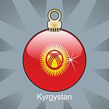 kyrgyzstan flag in christmas bulb shape