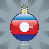 laos flag in christmas bulb shape