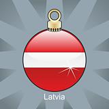 latvia flag in christmas bulb shape