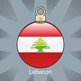 lebanon flag in christmas bulb shape