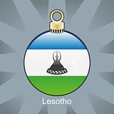 lesotho flag in christmas bulb shape