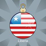 liberia flag in christmas bulb shape