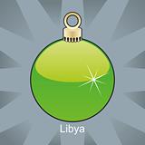 libya flag in christmas bulb shape