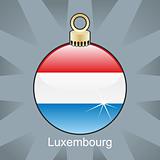 luxembourg flag in christmas bulb shape