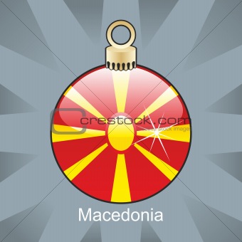 macedonia flag in christmas bulb shape
