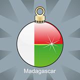madagascar flag in christmas bulb shape