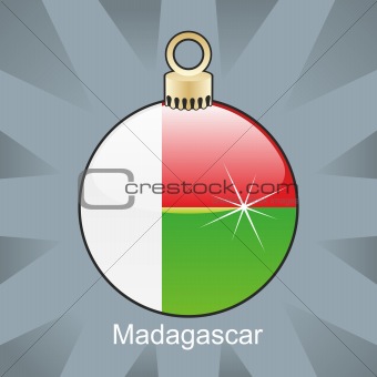 madagascar flag in christmas bulb shape