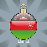malawi flag in christmas bulb shape