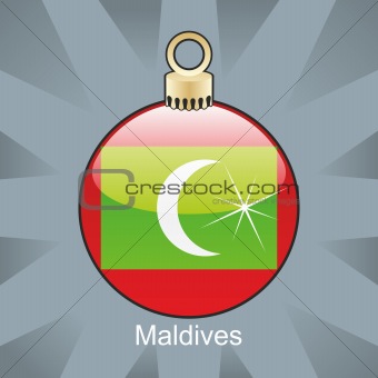 maldives flag in christmas bulb shape